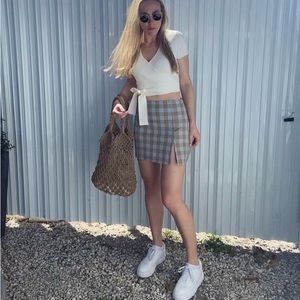 Aritzia Sunday Best Plaid Spring Mini Skirt